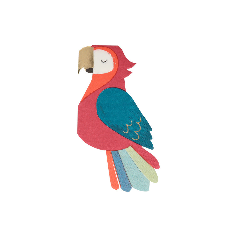 Papagei Piraten Party Kindergeburtstag Servietten Gold Bunt