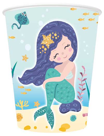 Meerjungfrau Party Geburtstag Pappbecher Partybecher Unterwasser