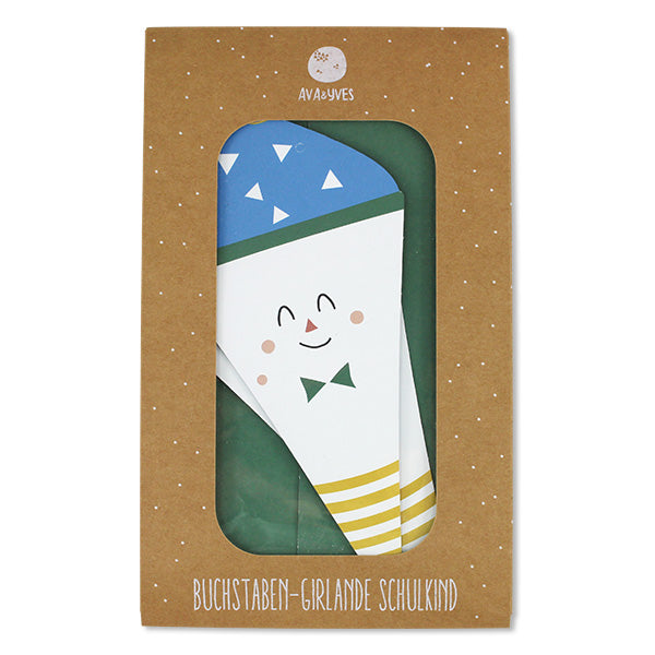 Schulkind Dekoration Einschulung Schulstart Schultüten Konfetti Gelb Blau Grün Girlande