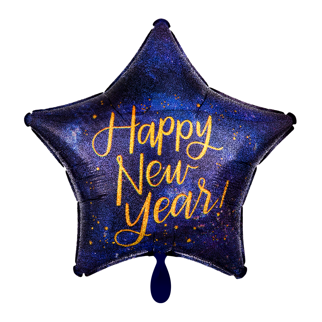 Folienballon Gold Stern Silvester Happy New Year Navyblau Blau holo