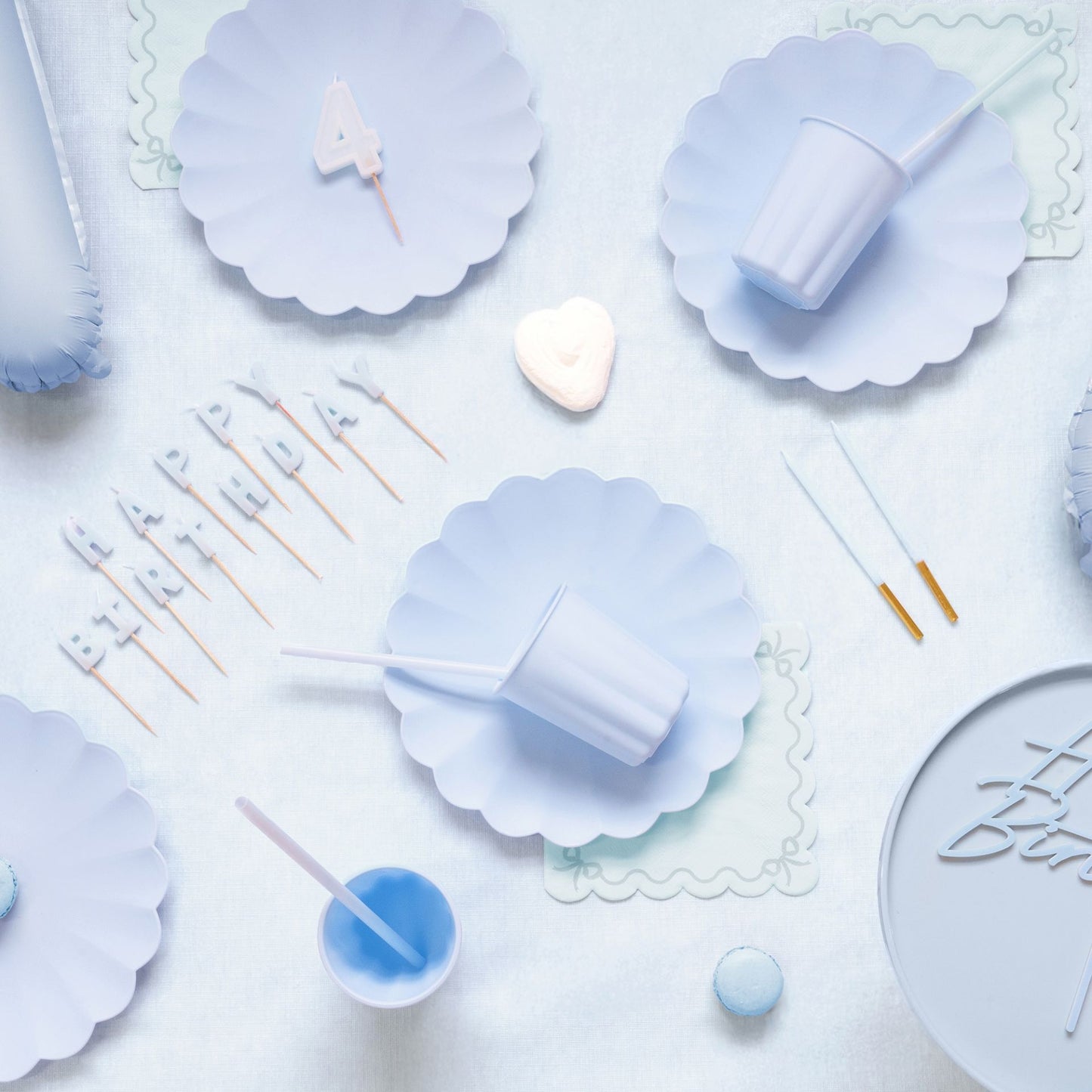 Acryl Caketopper Tortendeko Happy Birthday Hellblau Blau