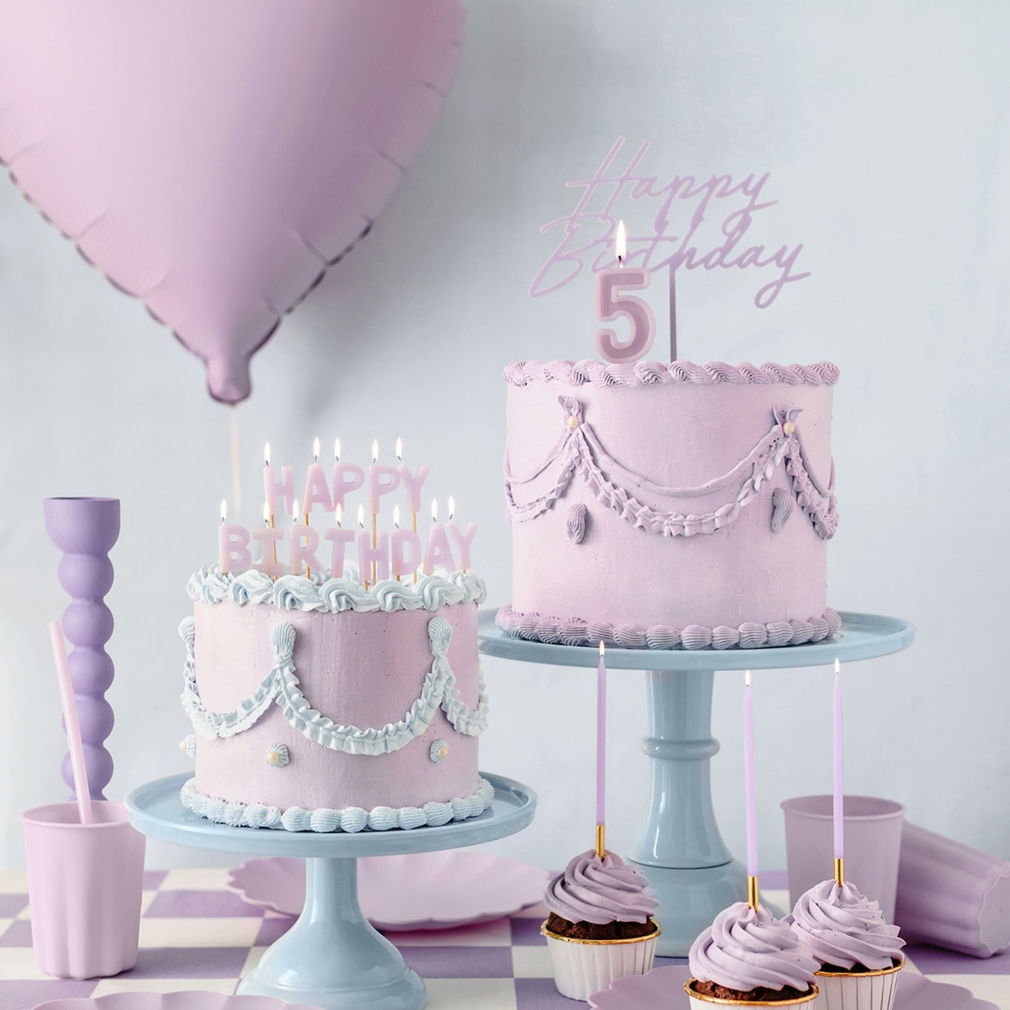 Acryl Caketopper Tortendeko Happy Birthday Lila Flieder