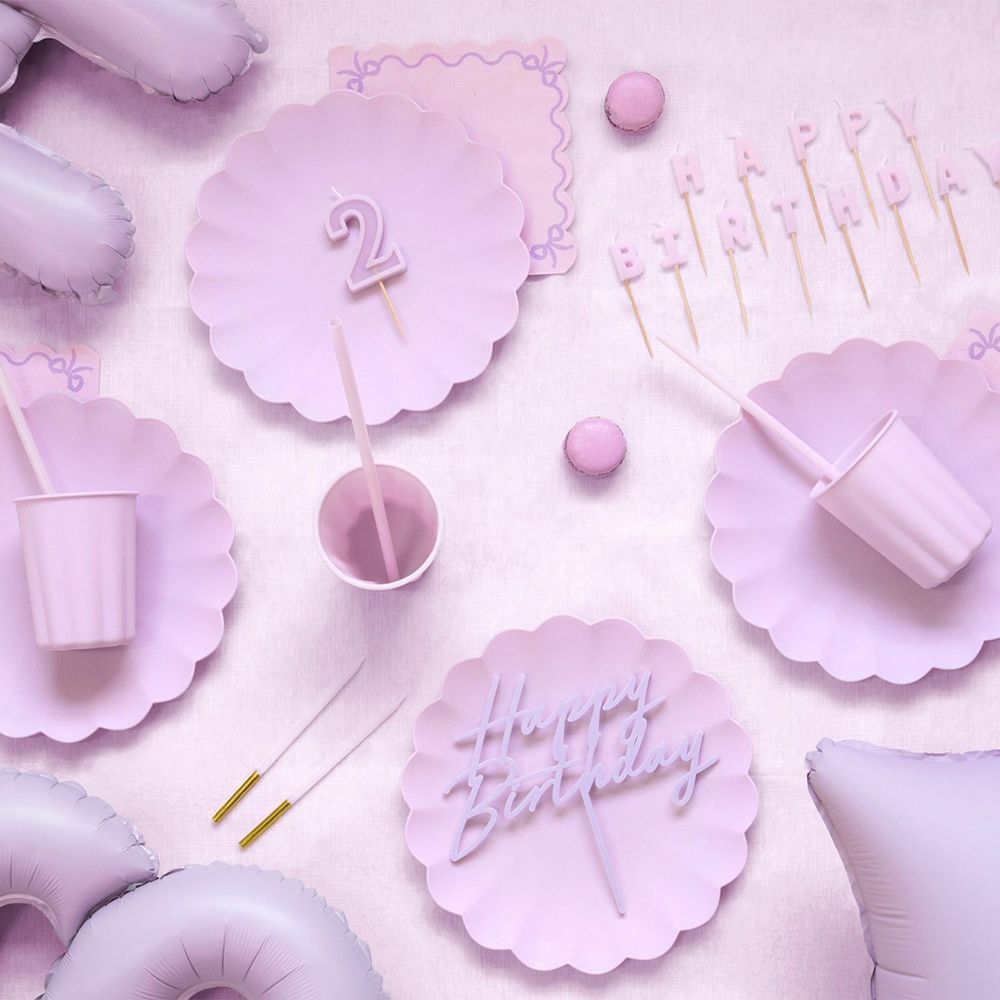 Acryl Caketopper Tortendeko Happy Birthday Lila Flieder