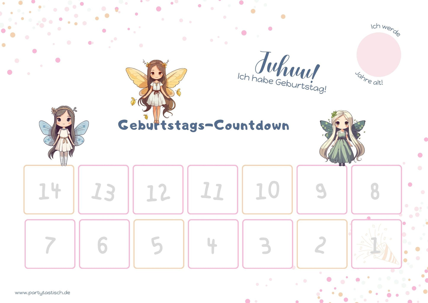 Countdown Geburtstag Feen Elfen Märchen Mädchen