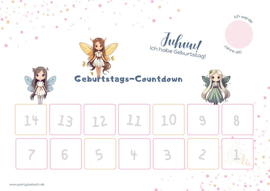 Countdown Geburtstag Feen Elfen Märchen Mädchen