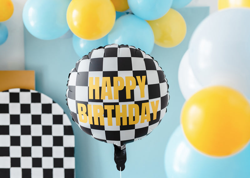 Folienballon Ballondeko Kindergeburtstag Racing Autorennen