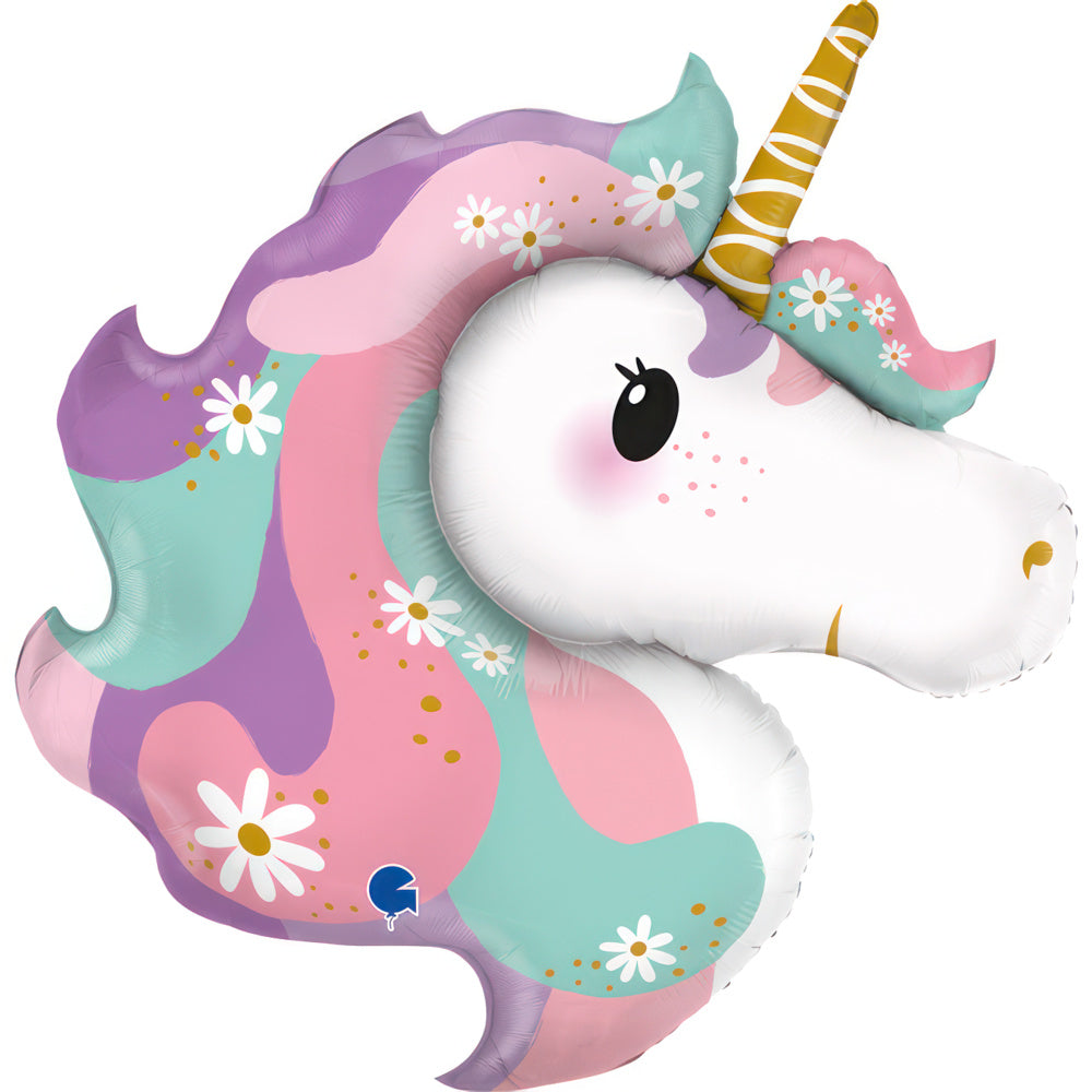 Folienballon Einhorn Pastell Blume Hippie Geburtstagsdeko Party