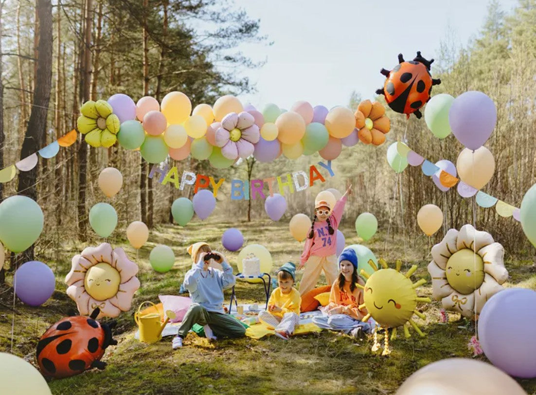 Folienballons Blumen Blümchen Pastell Matt Set