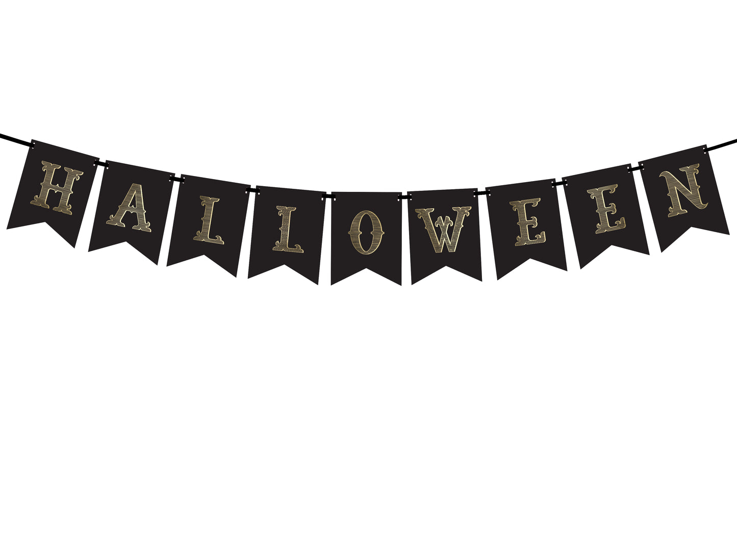 Halloween Girlande Dekoration Schwarz Gold