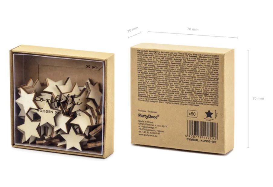 Holz Konfetti Sterne