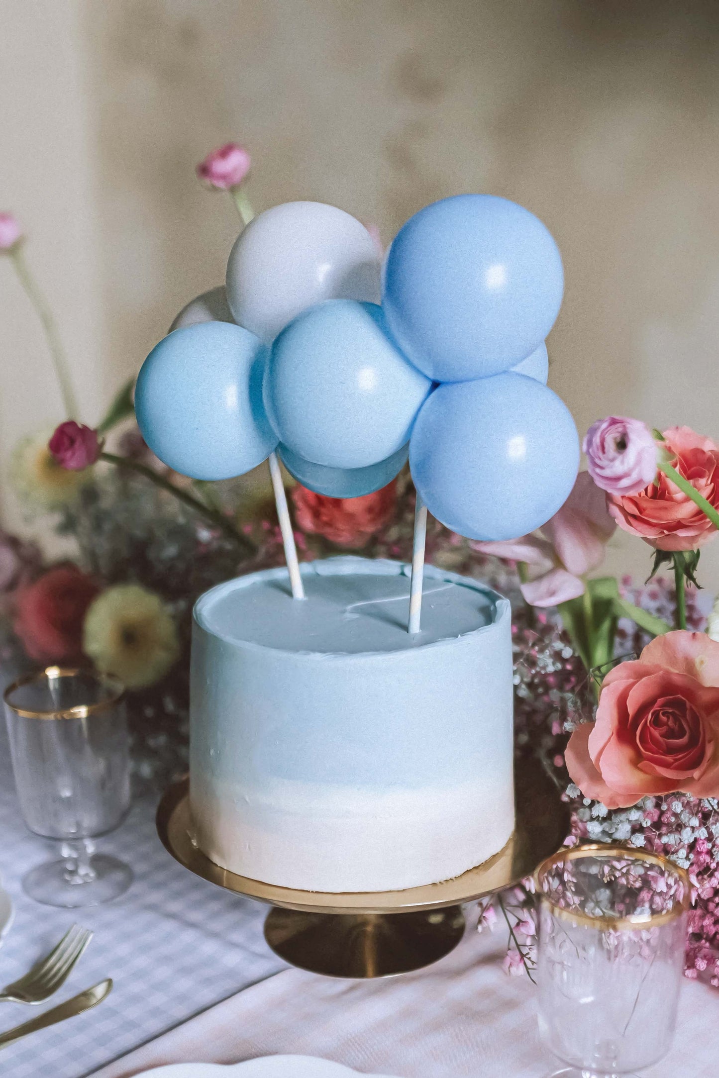 Caketopper Ballongirlande DIY Blau Kuchendeko Ballons