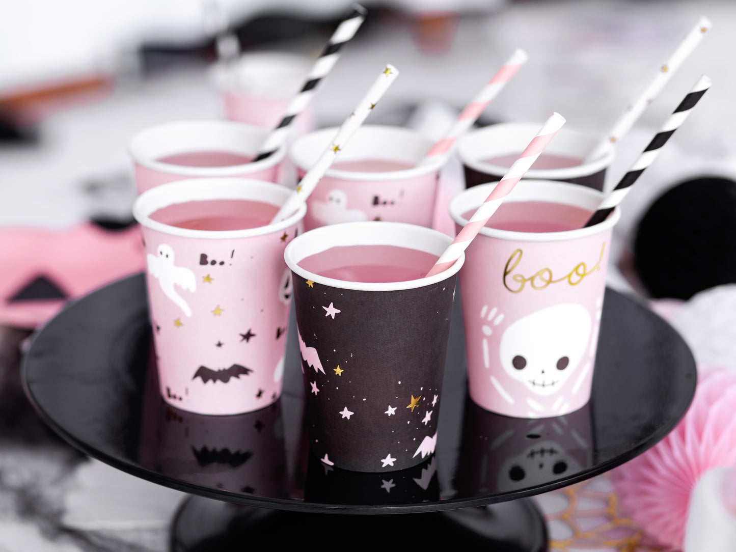 Pappbecher Partybecher Halloween Rosa Boo Mix