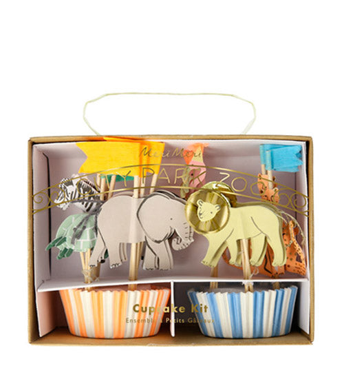 Meri Meri Safari Dschungel Cupcake Kit Muffinförmchen Geburstag Zoo