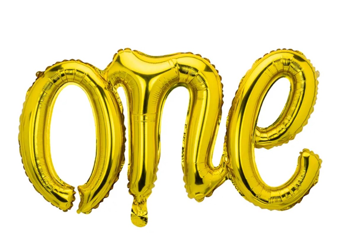 One Folienballon Schriftzug Gold