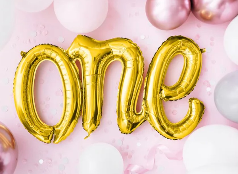 One Folienballon Schriftzug Gold