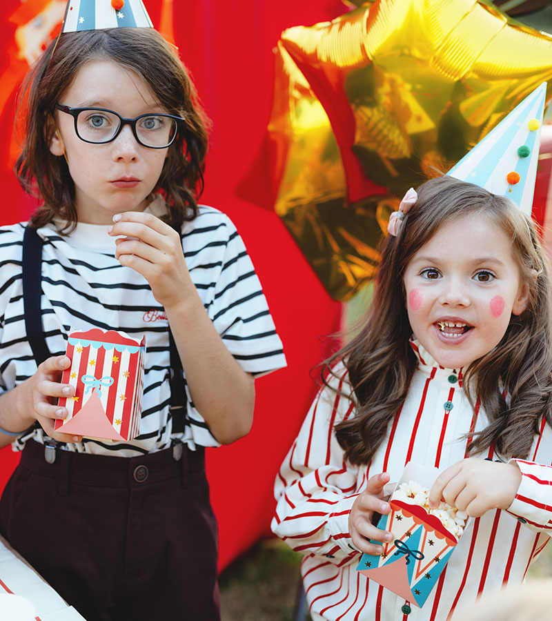 Popcornbox Snackbox Becher Zirkus Party Kindergeburtstag