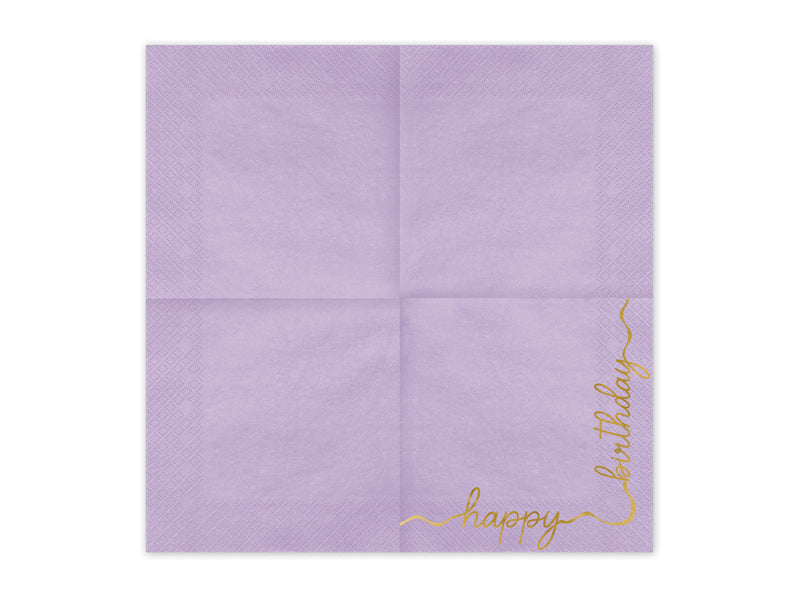 Servietten Happy Birthday Gold Pastellfarben Regenbogen Kindergeburtstag