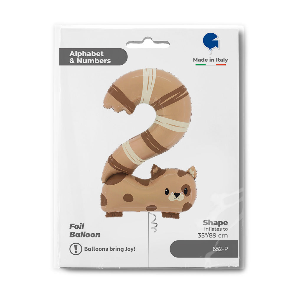 Zahlenballon Folienballon Zahl 2 Katze Kitty Kindergeburtstag