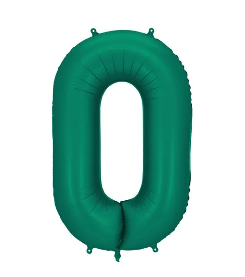 Folienballons Zahlenballons 86cm 100cm Dunkelgrün Flaschengrün Matt