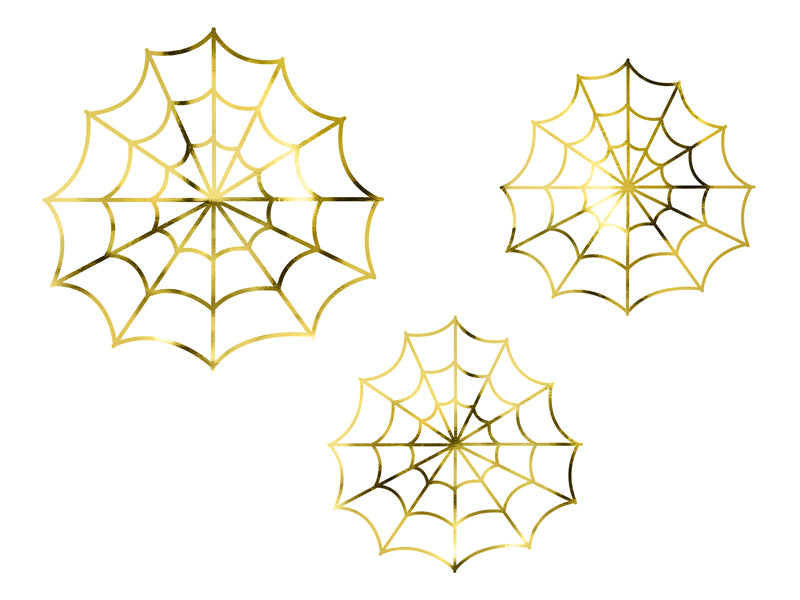 Halloween Papier Spinnennetz Gold Metallic Tischdeko