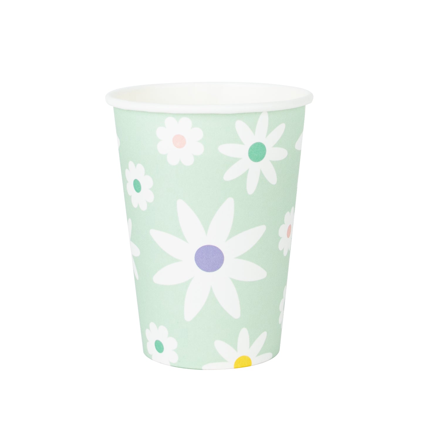 Partybecher Pappbecher Blumen Blümchen Pastell Mint