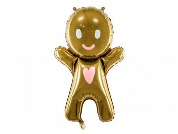 Folienballon Weihnachten Lebkuchen Männchen Gold Rosa
