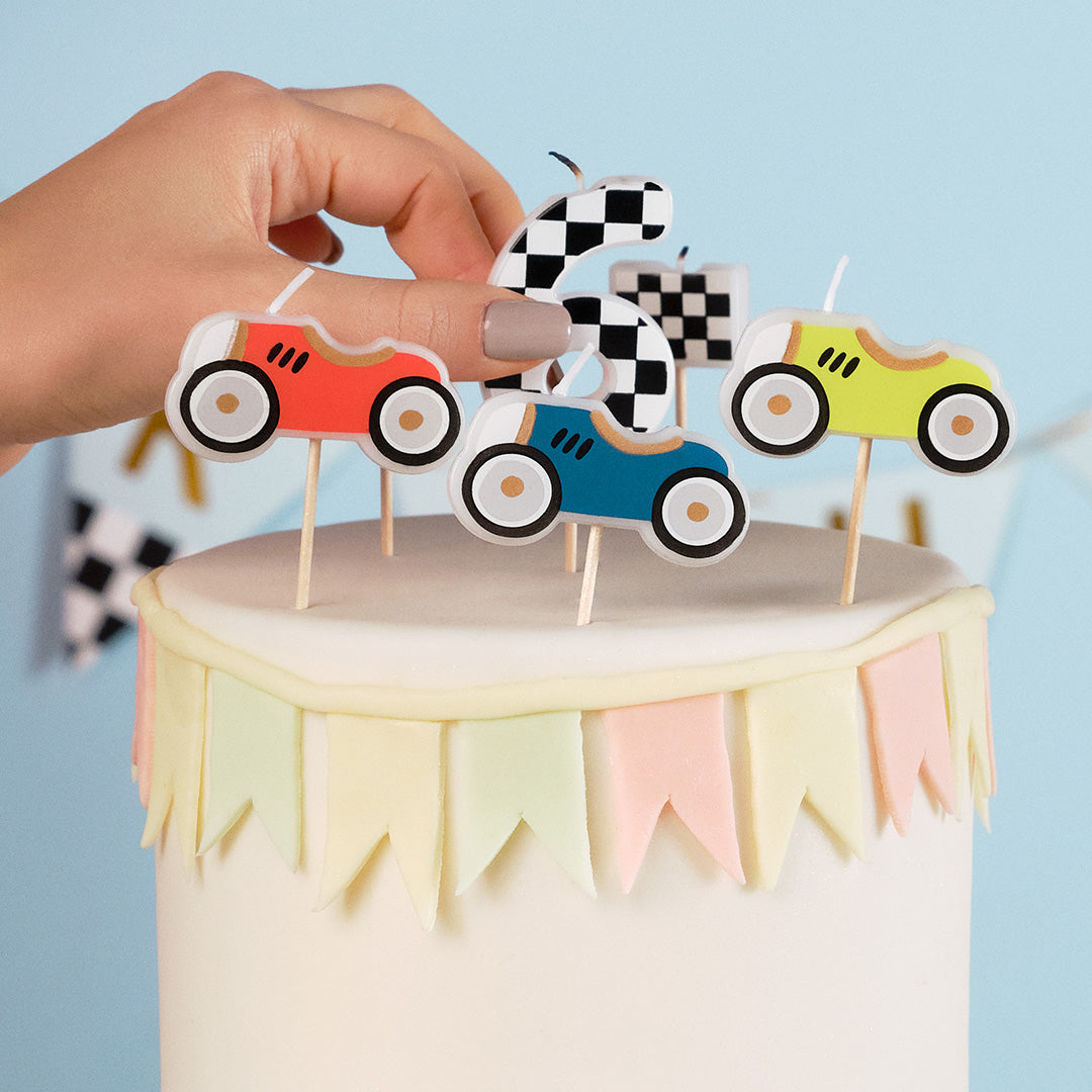 Tortenkerzen Racing Party Autorennen Kindergeburtstag Kuchendeko
