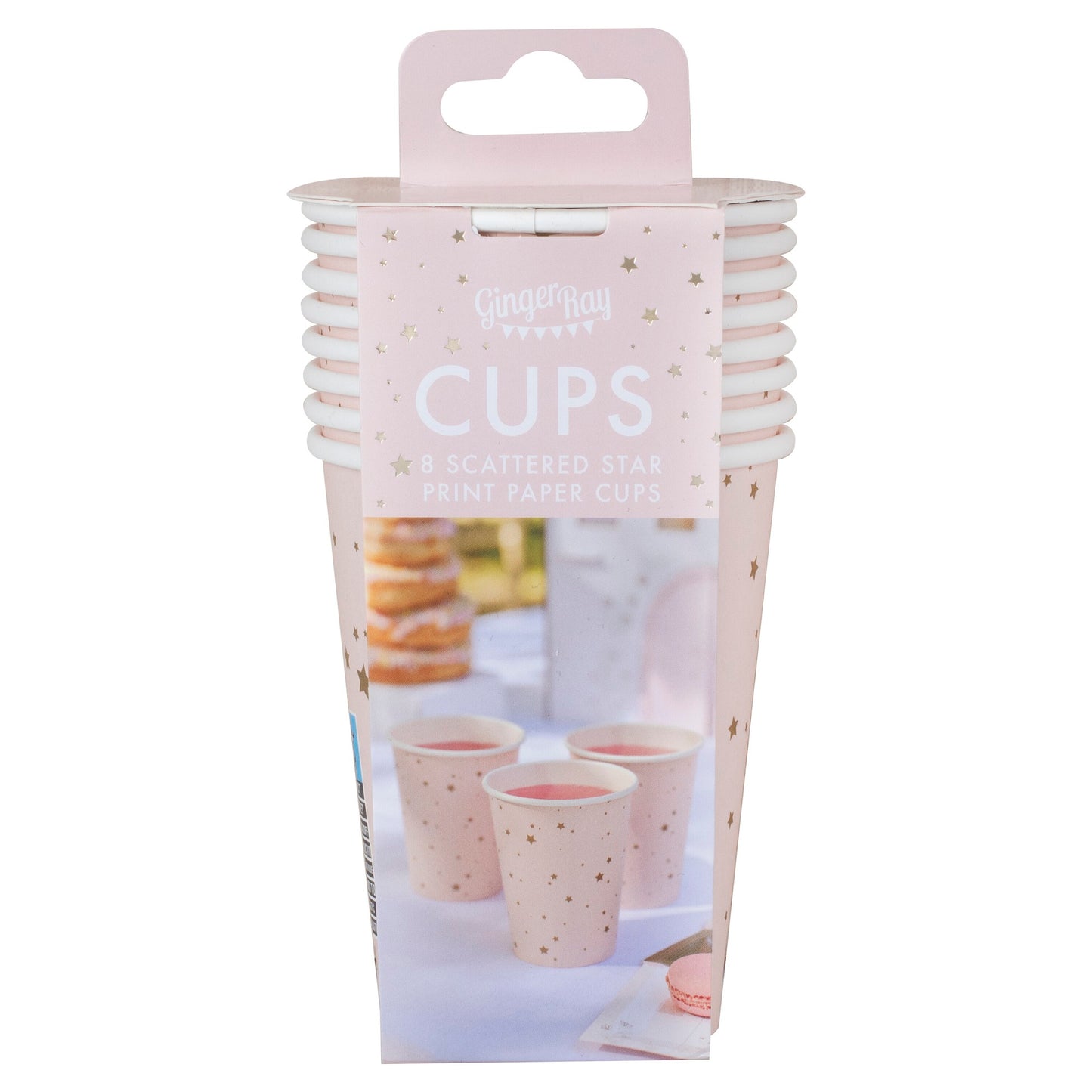 Pappbecher Partybecher Rosa goldene Sterne Prinzessin Einhorn