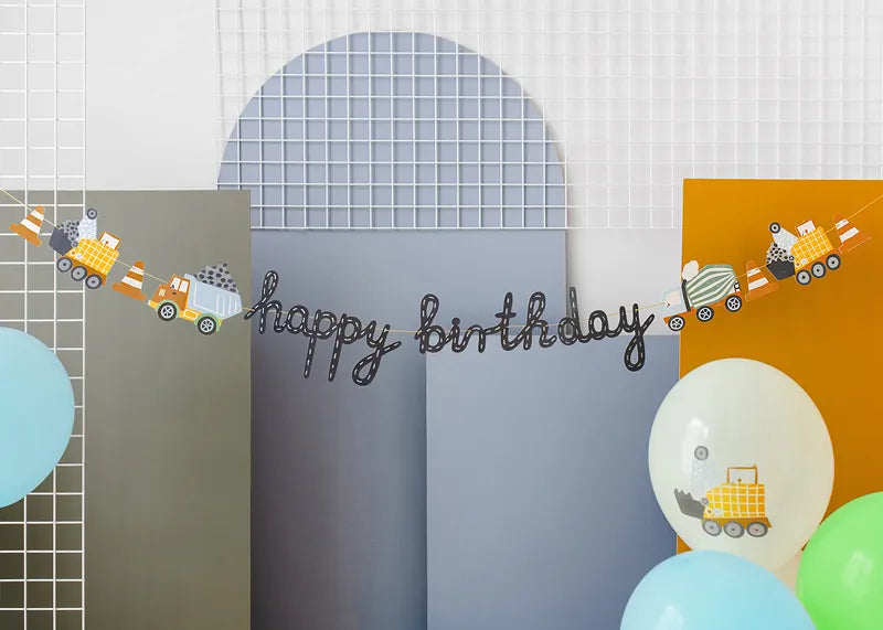 Baustelle Geburtstag Party Happy Birthday Girlande