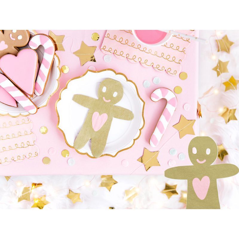 Servietten Weihnachten Tischdeko Gold Lebkuchen Männchen