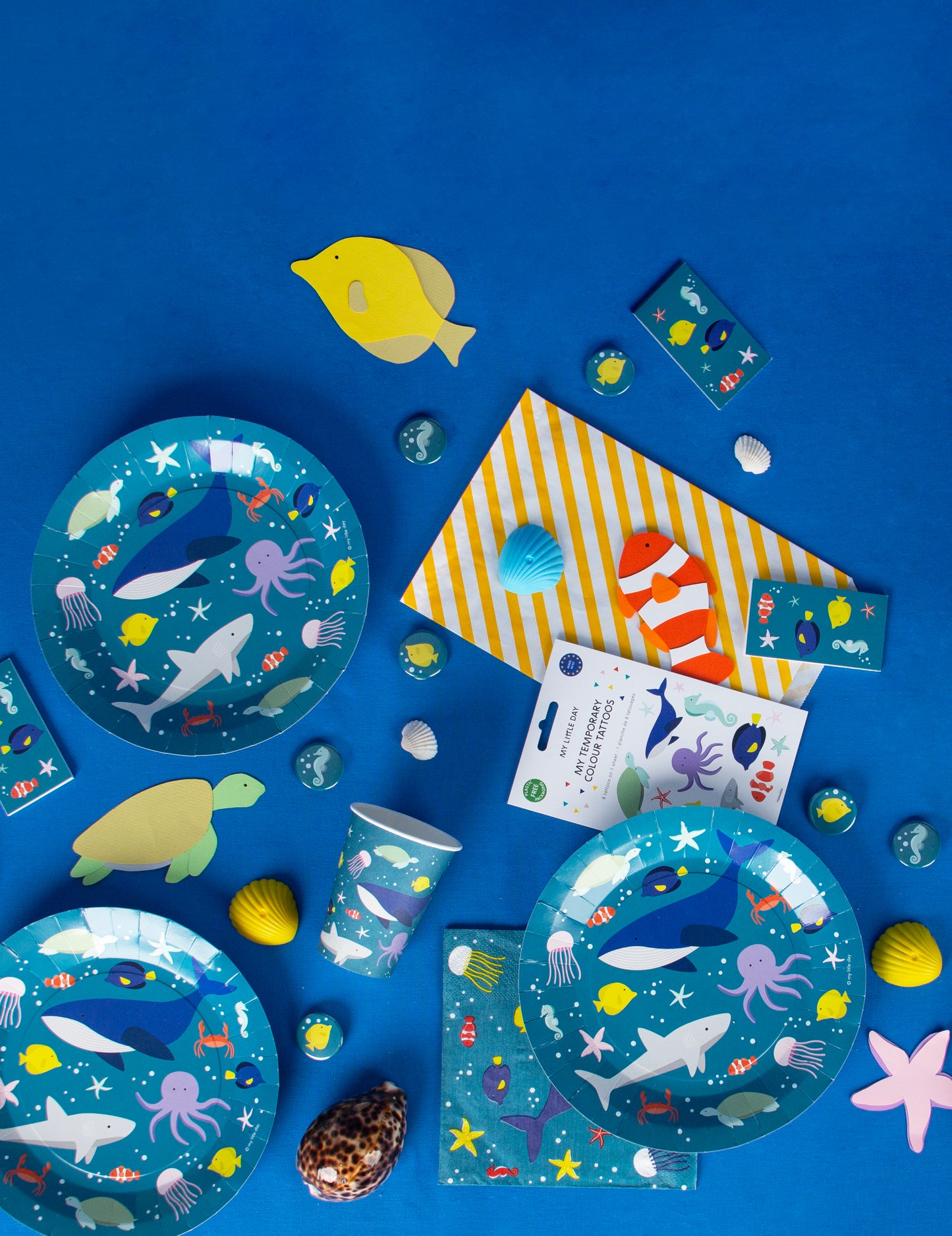 Unterwasser Party Meeres Tiere Geburtstag Partybecher Pappbecher Ocean