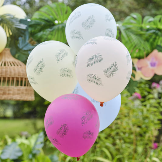 Tropical Party Palmblätter Hawaiiparty Sommerparty Gartenparty Luftballons Latexballons