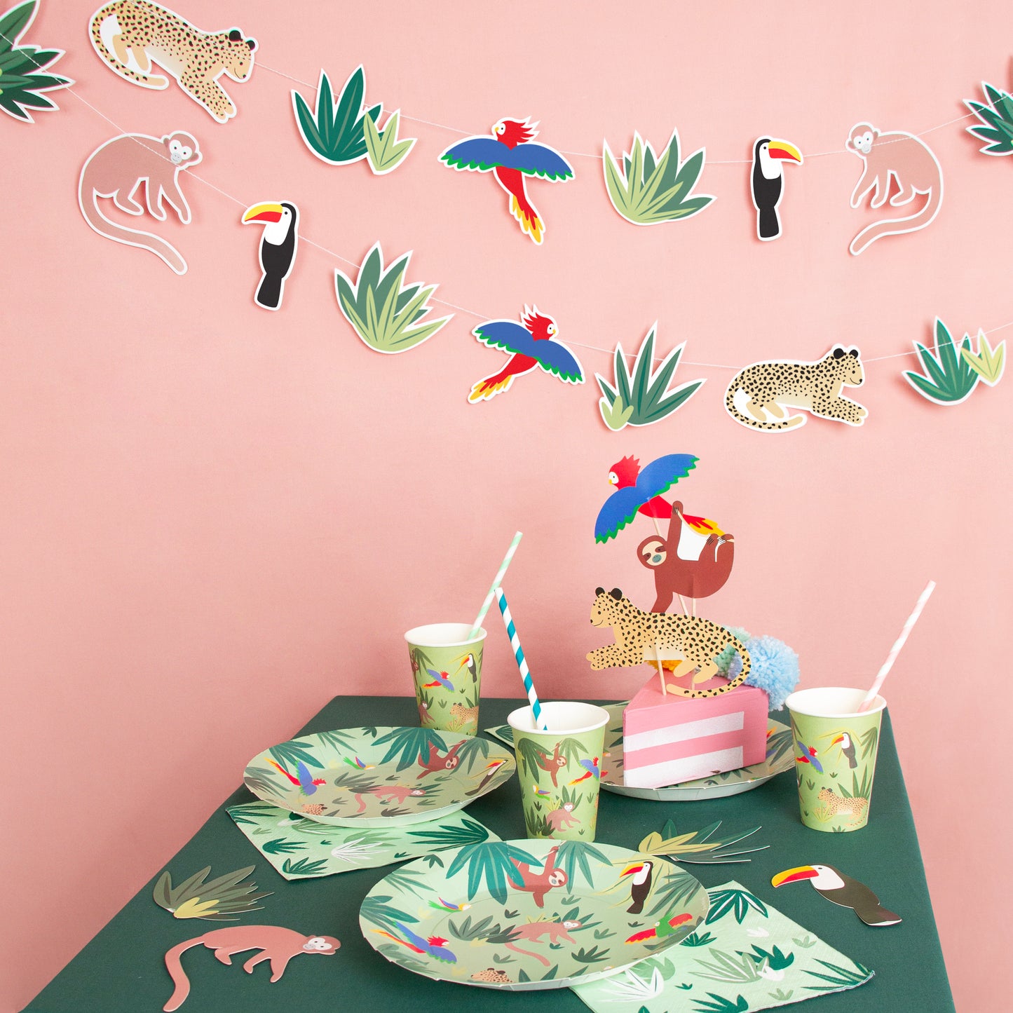 Dschungel Party Kindergeburtstag Dekoration Girlande