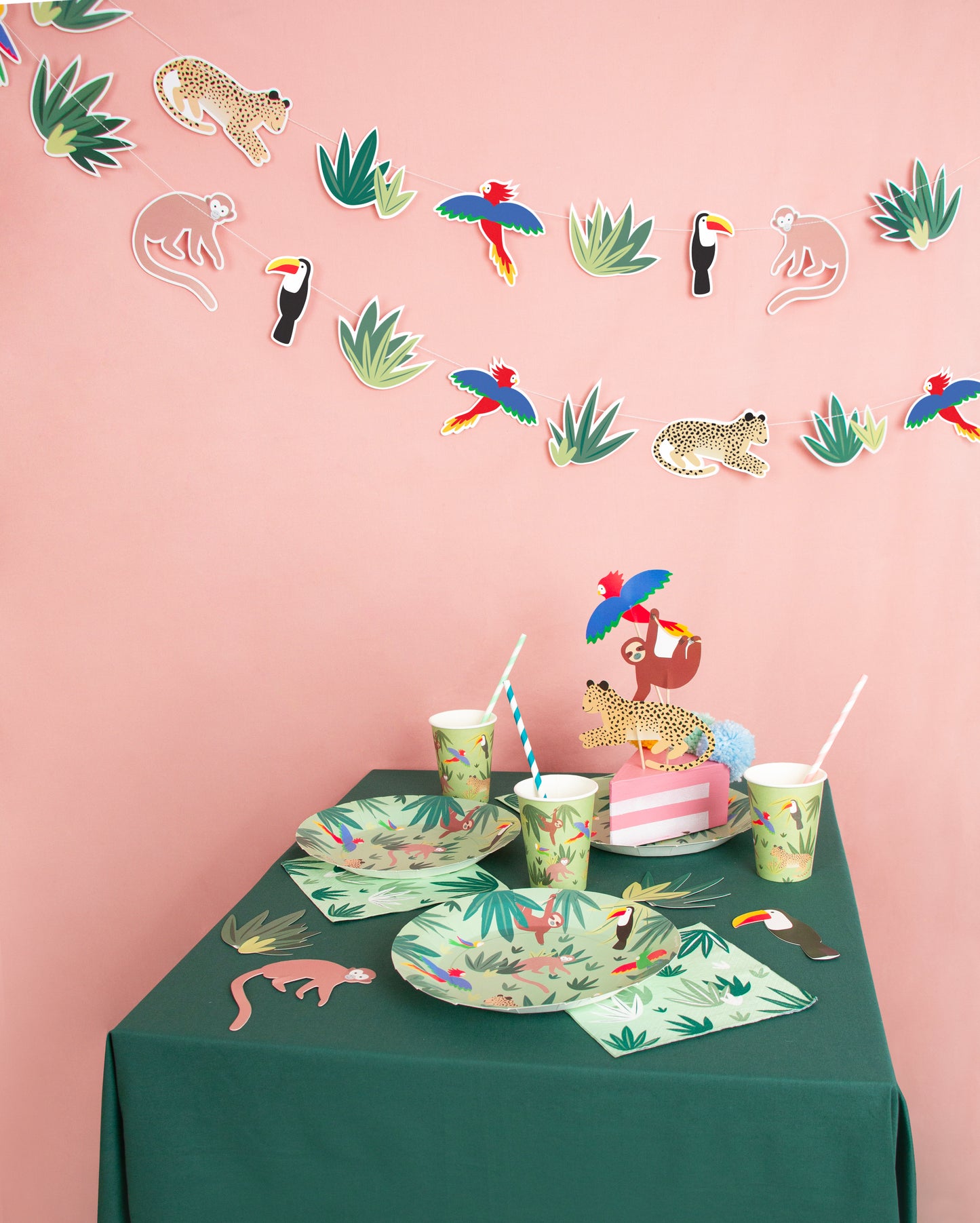 Dschungel Party Kindergeburtstag Dekoration Caketopper Kuchendeko Tortendeko