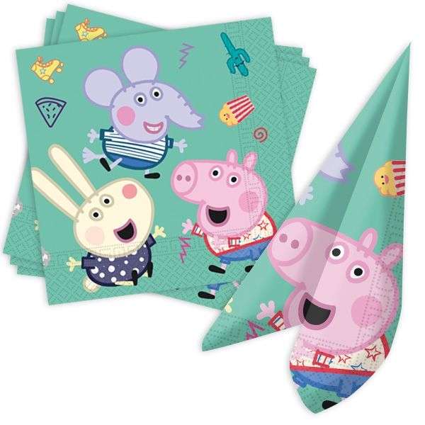 Peppa Party Kindergeburtstag Deko Servietten Mint