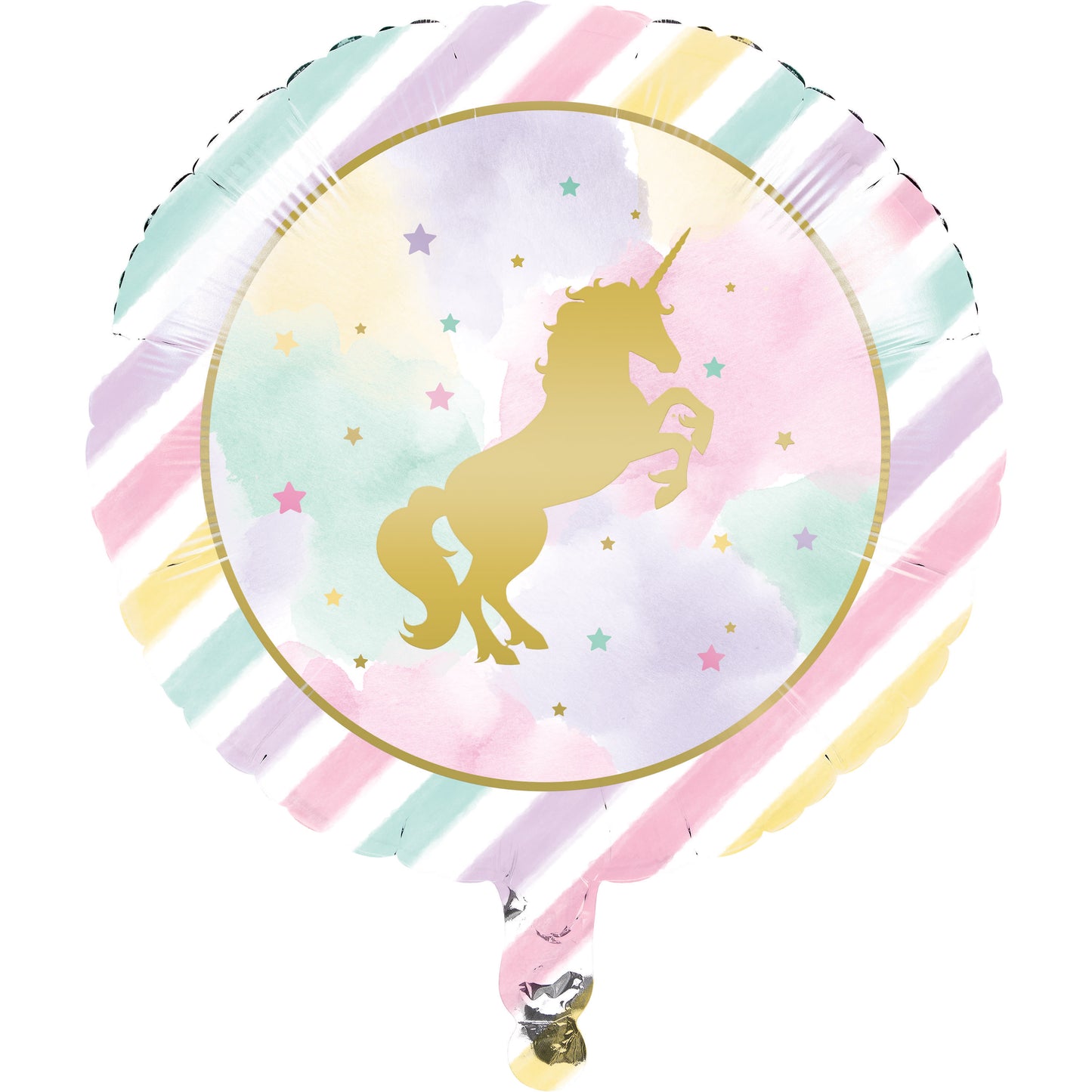 Folienballon Goldenes Einhorn Rund