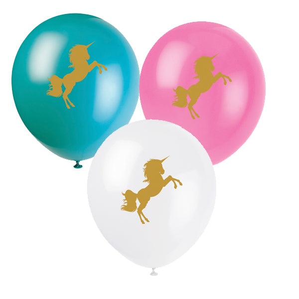 Latexballons Einhorn Party Mint Rosa Gold