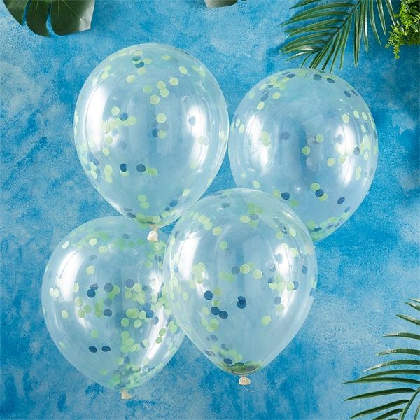 Latexballons mit Konfetti grün blau