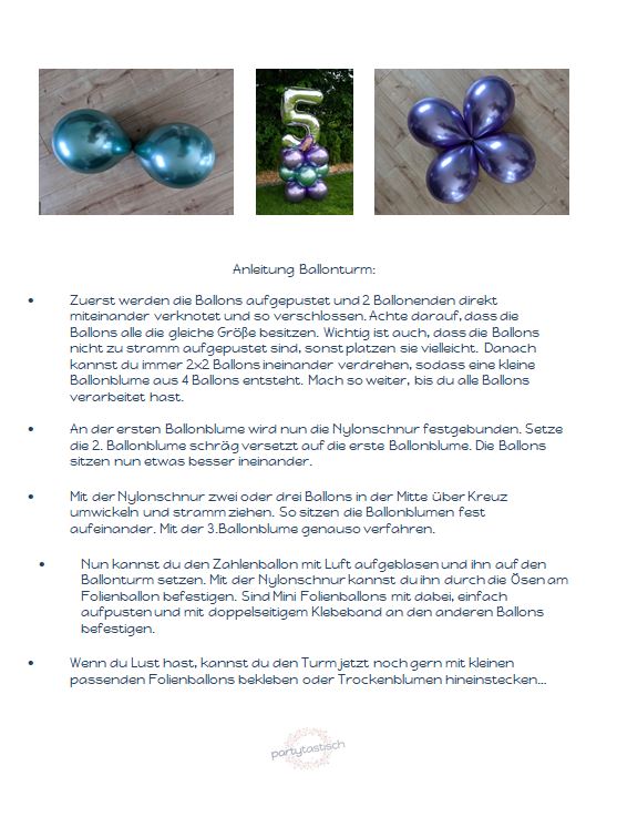 Ballonturm in Blau / Silber