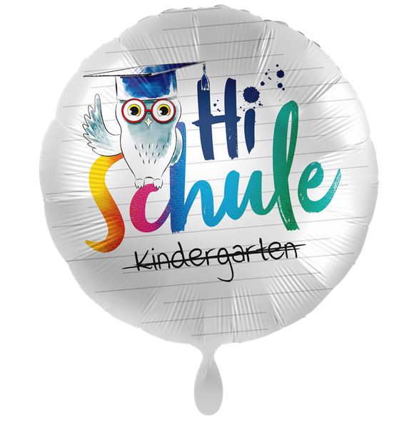 Folienballon Hi Schule Bunt Eule Einschulung Schulstart