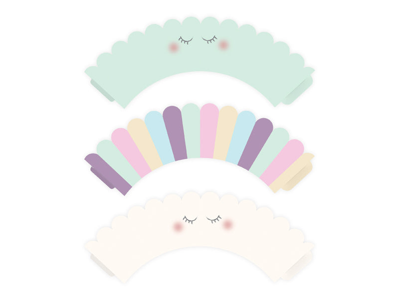 Muffinförmchen Augen Pastell Einhorn Party Geburtstag