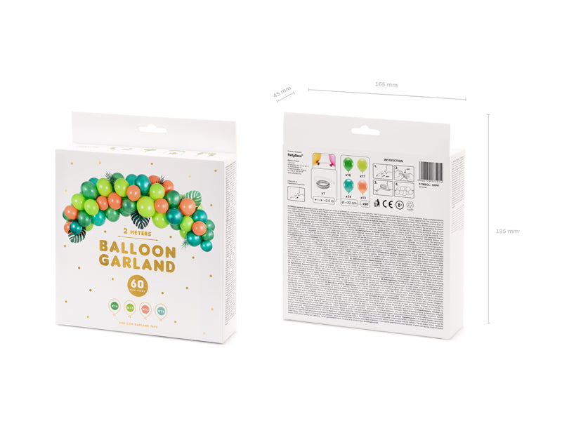 Ballongirlande Bunt Grün Dschungel