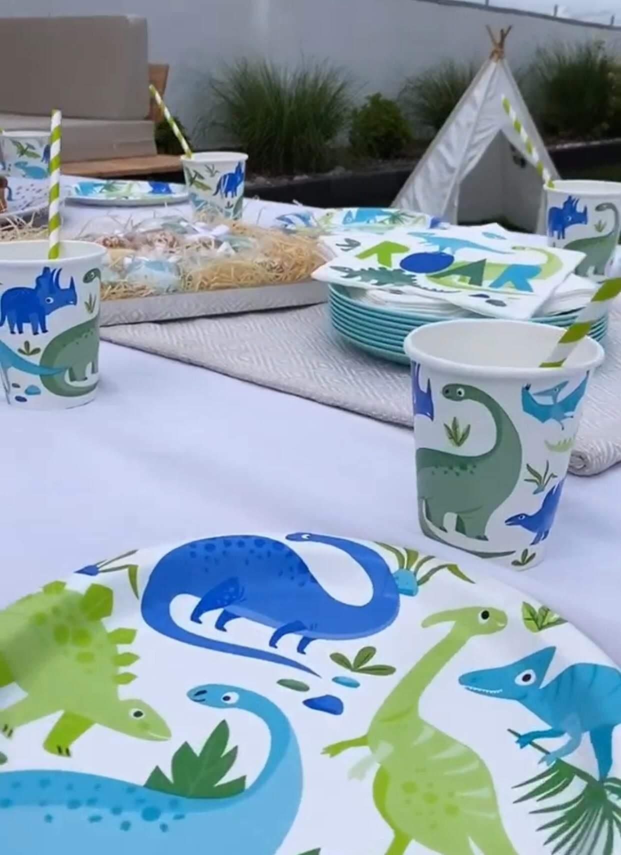 Pappteller Partyteller Kindergeburtstag Dino Party Dinosaurier Roar