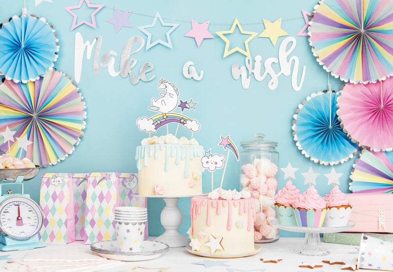 Stern Girlande Einhorn Pastellfarben