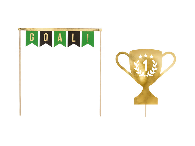 Caketopper Kuchendeko Tortendeko Fußball Party Geburtstag Pokal Goal