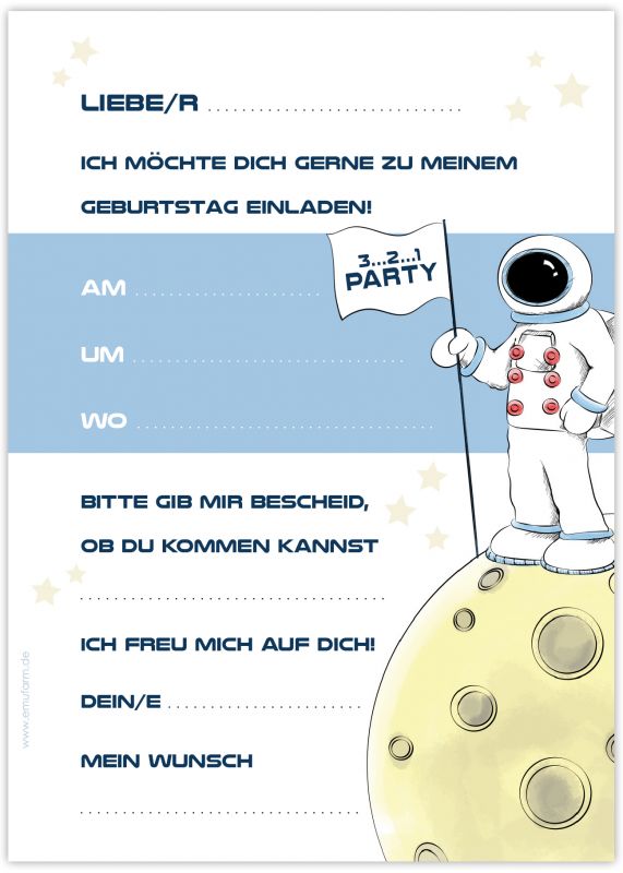 Weltraum Einladung