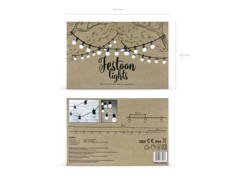 Lichterkette 5m im Glühbirnen Design Hochzeit Vintage Lichter Deko