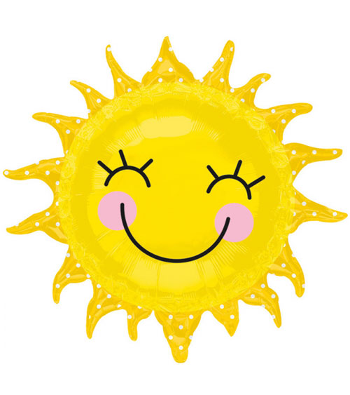 Folienballon Sonne Lachen Lächeln Happy Gelb Regenbogen Party
