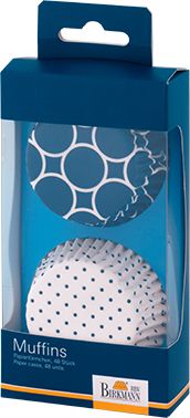 Muffinförmchen Muffins Cupcakes Blau Weiss Gepunktet Kreise