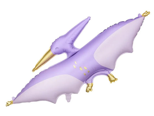 Folienballon Pterodactylus Lila Flieder Gold Mädchen Dino Party